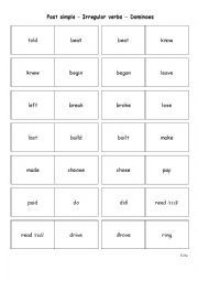 Domino - Irregular verbs - Past simple