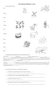 English Worksheet: The Musicians of Bremen Part 1