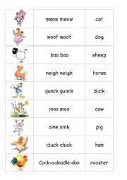English Worksheet: Animals and their sounds