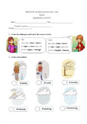 English Worksheet: Listening activity