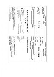 Present Simple and Continuous chart and exercises