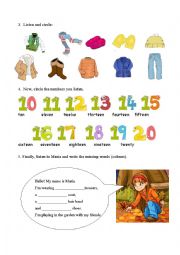 English Worksheet: Listening activity