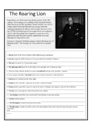 English Worksheet: The Roaring Lion 