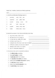 English Worksheet: adverbs of frequency for weather 