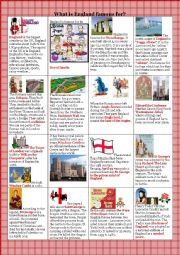 English Worksheet:                                     What is England famous for?