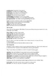 English Worksheet: VOCABULARY - FAMILY MEMBERS