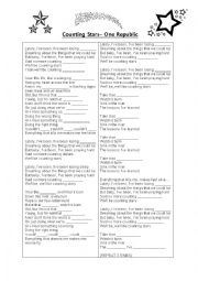 English Worksheet: Counting Stars