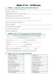 English Worksheet: Ed Sheeran - Shape of you