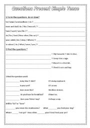 English Worksheet: Present Simple Questions