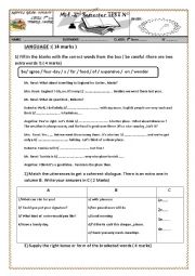 English Worksheet: mid 2nd semester test n 2