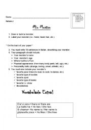 English Worksheet: Create  monster
