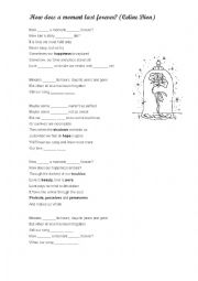 English Worksheet: How does a moment last forever? Celine Dion