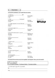 English Worksheet: Exercises To Be