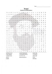English Worksheet: Monet Find-A-Word