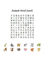 Animals Word Search