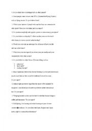 English Worksheet: Questions for disscussion