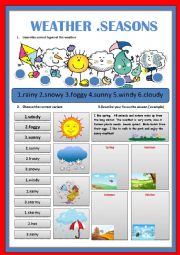 English Worksheet: WEATHER.SEASONS