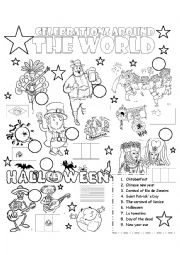 English Worksheet: celebrations around the world