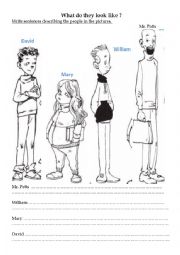 English Worksheet: physical description