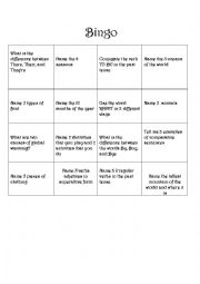 English Worksheet: Bingo level 2