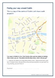 English Worksheet: A Walk Around Dublin - directions