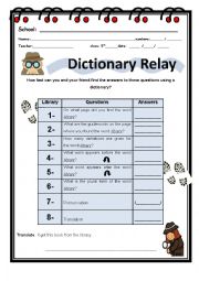 English Worksheet: How to use the bilingual dicitonary