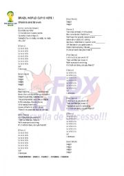 English Worksheet: Music Brazil World Cup