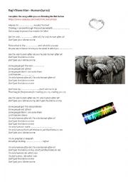 English Worksheet: Complete the Song (RagnBone Man - Human) 