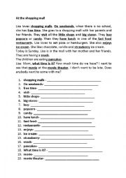 English Worksheet: In the department store