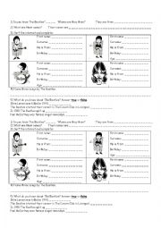 English Worksheet: The Beatles