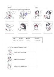 English Worksheet: Whats the matter? Complete