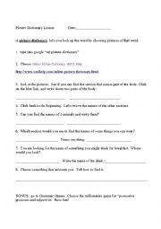 English Worksheet: ESL Picture Dictionary