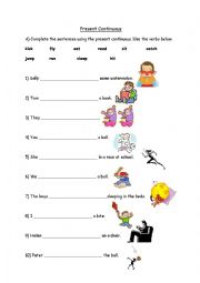 English Worksheet: Present Continous 