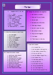 English Worksheet: To be