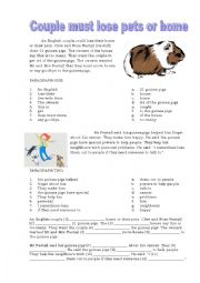 English Worksheet: Couple must lose pets or home