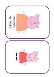 Family flashcards Peppa pig