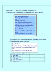 English Worksheet: Transfer Information