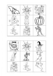 English Worksheet: Halloween bingo