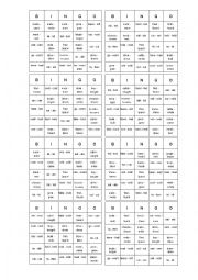 English Worksheet: Bingo cards for simple past form of irregular verbs