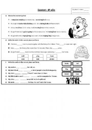 English Worksheet: EXAM SIMPLE PRESENT- PRESENT CONTINUOUS-SIMPLE PAST -PAST PERFECT
