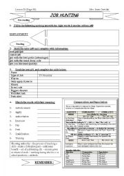 English Worksheet: lesson 24: job hunting 1st form Tunisia