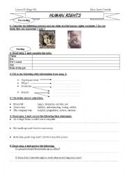 English Worksheet: lesson 25: Human rights 1st form Tunisia