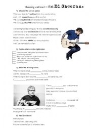 English Worksheet: Thinking out loud - By Ed Sheeran