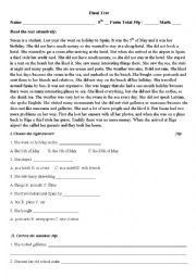 English Worksheet: final test 