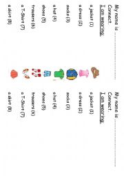 English Worksheet: I am wearing