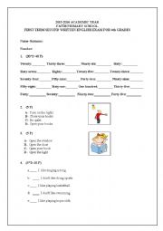 English Worksheet: 4th grade exam