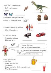 English Worksheet: Opposites I like