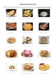 English Worksheet: A1 - A2 Listening comprehension American food