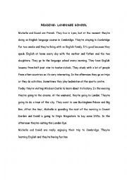 English Worksheet: reading laguage school