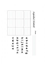 English Worksheet: BINGO sheet (l.c letters)